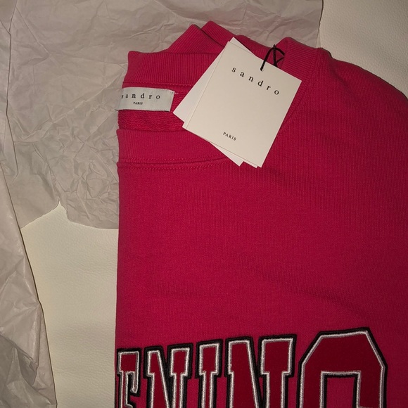 Sandro Paris “Happening” Sweater, $250 (+ $24 CA tax) Sz 3 (L/XL) n Fuchsia, Red - Picture 5 of 16